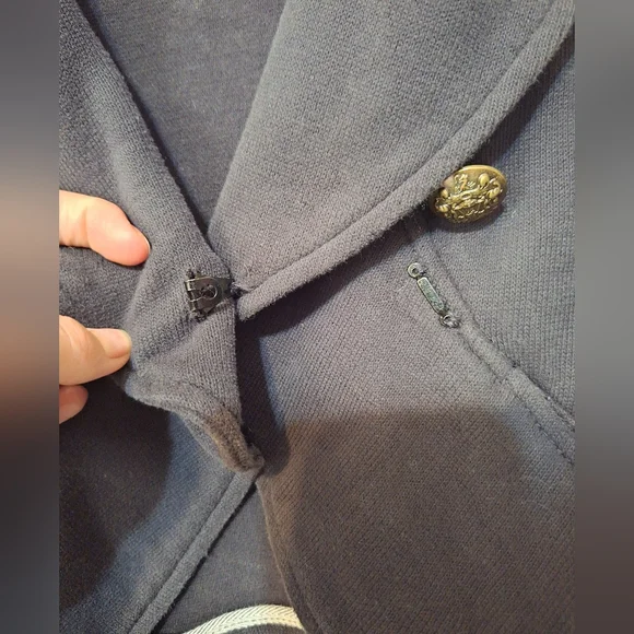 Free people sm black Flared and Femme Jacket blazer military style crop ruffle - Picture 9 of 11